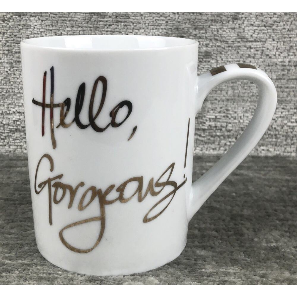 Pier 1 Imports Porcelain Exclusive Hello Gorgeous! 14 Oz Coffee Or Tea Mug.
